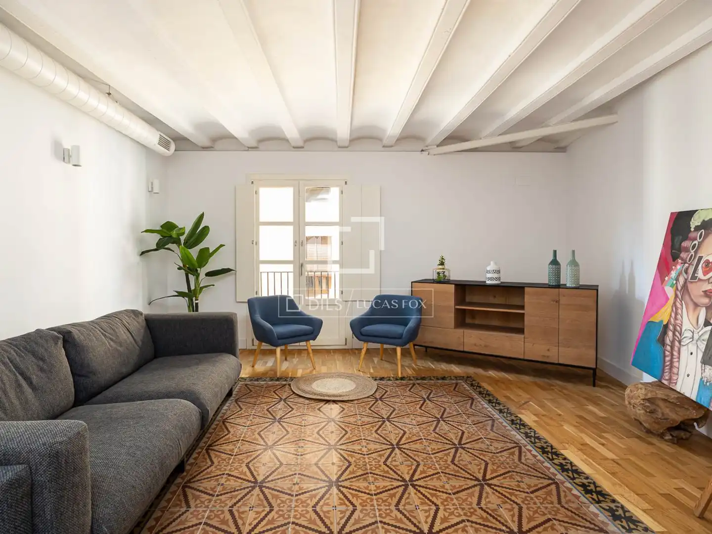 Sala d'estar de Pis en venda en Barcelona amb Aire condicionat, Calefacció i Parquet