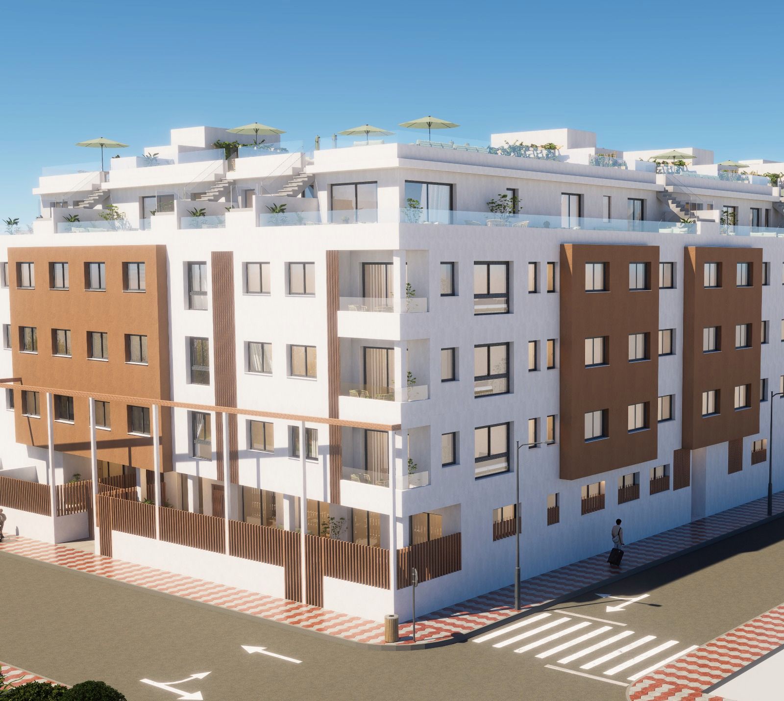 Vista exterior de Àtic en venda en Roquetas de Mar amb Aire condicionat, Calefacció i Jardí privat