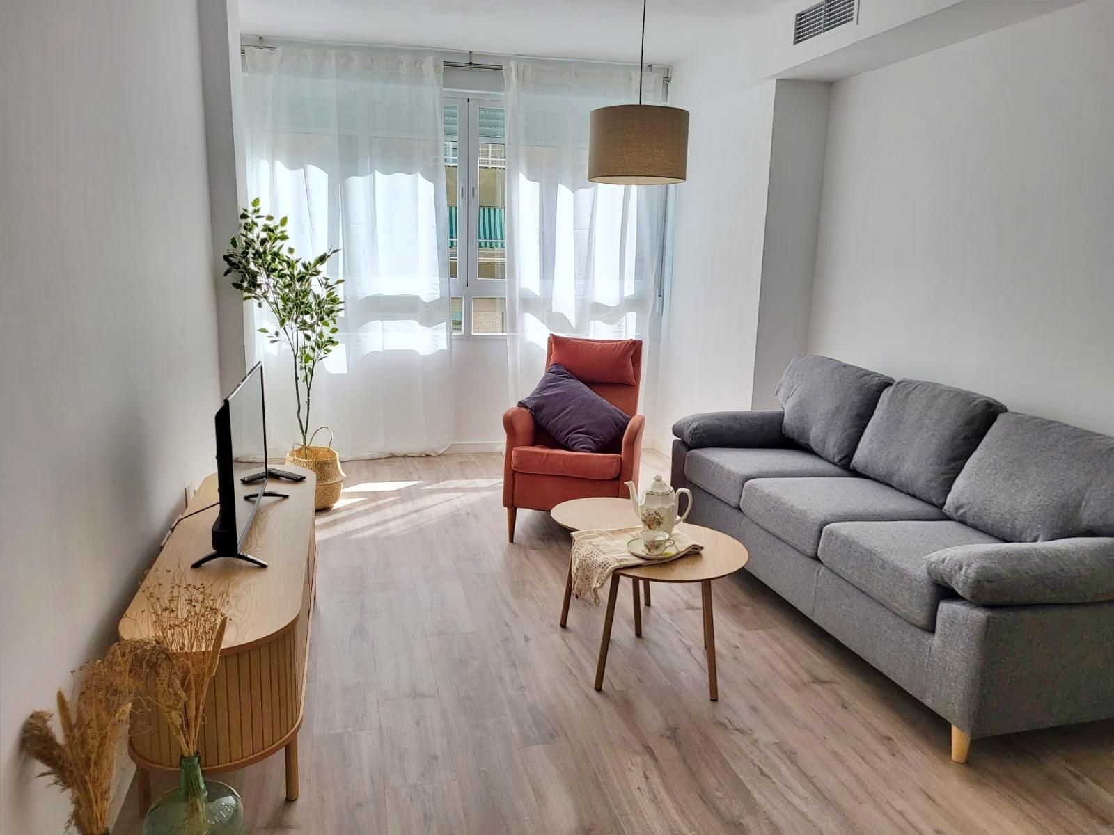 Living room of Flat to rent in Málaga Capital  with Air Conditioner, Heating and Parquet flooring
