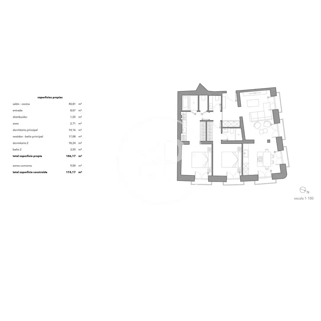 Piso en venta en Madrid con Aire acondicionado, Calefacción y Amueblado