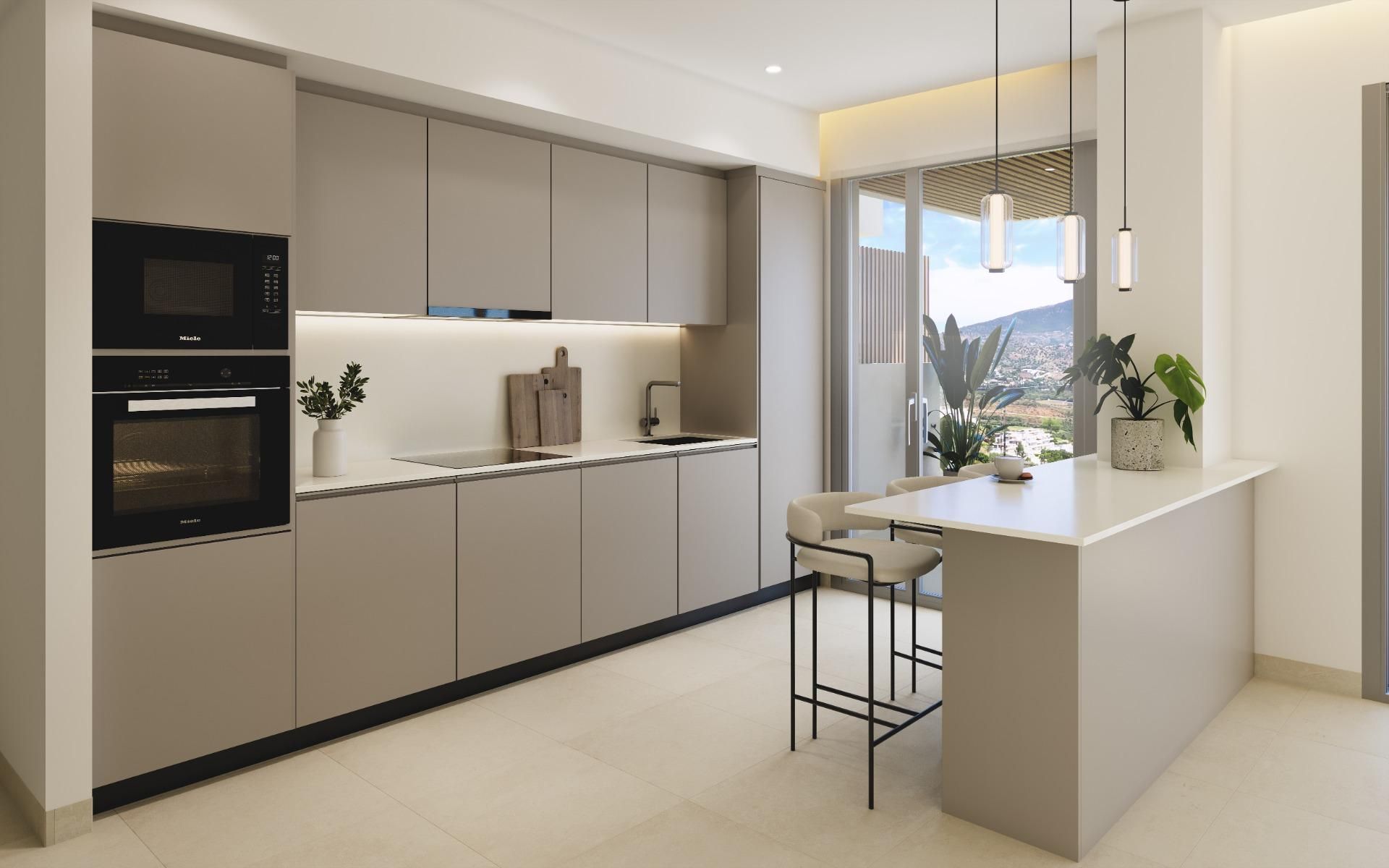 Cocina de Piso en venta en Mijas con Jardín privado, Terraza y Trastero