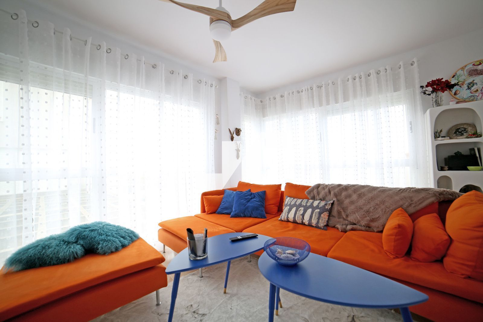 Sala de estar de Casa adosada en venta en Burriana / Borriana con Aire acondicionado, Calefacción y Amueblado