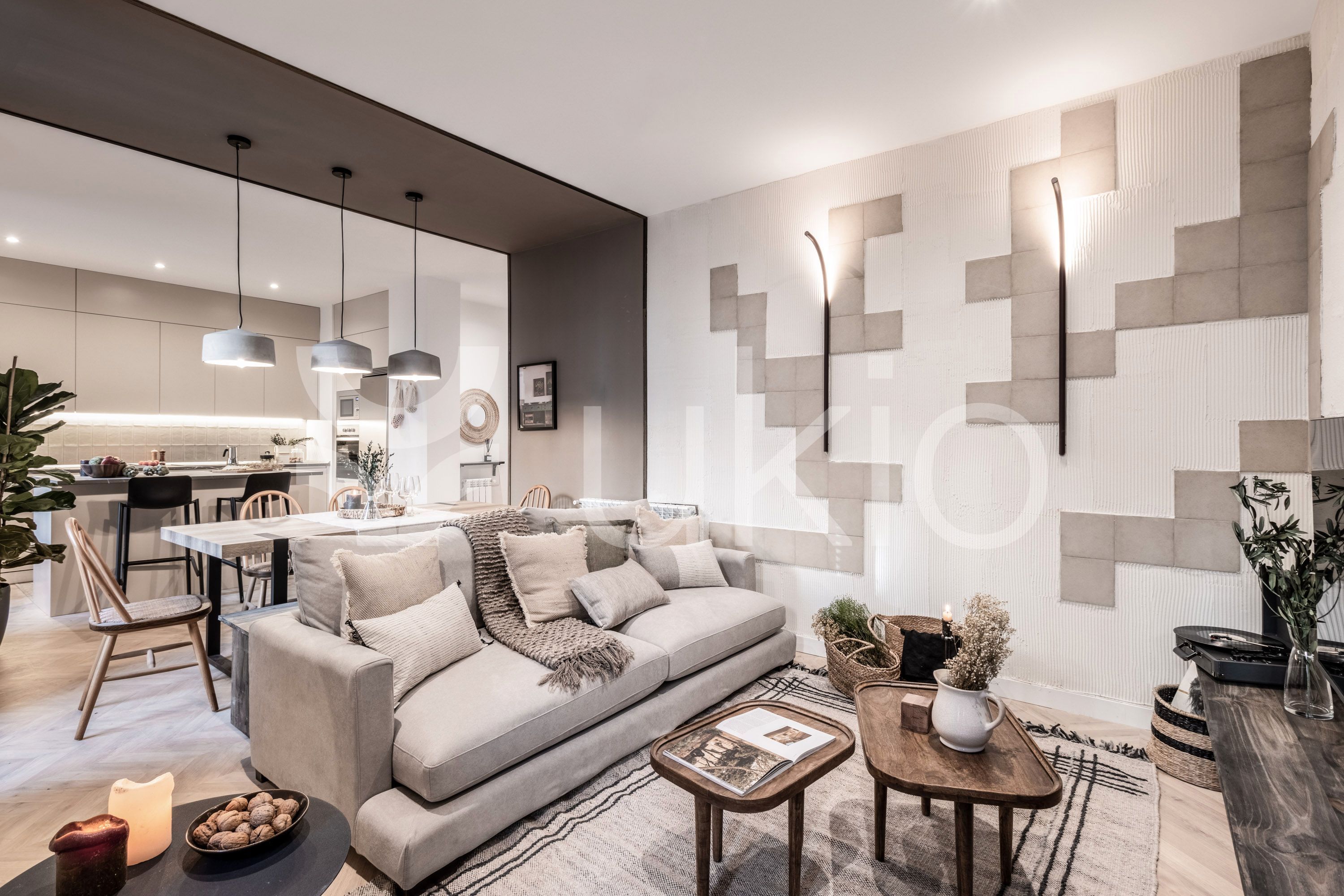 Living room of Apartment to rent in  Madrid Capital  with Air Conditioner, Heating and Furnished