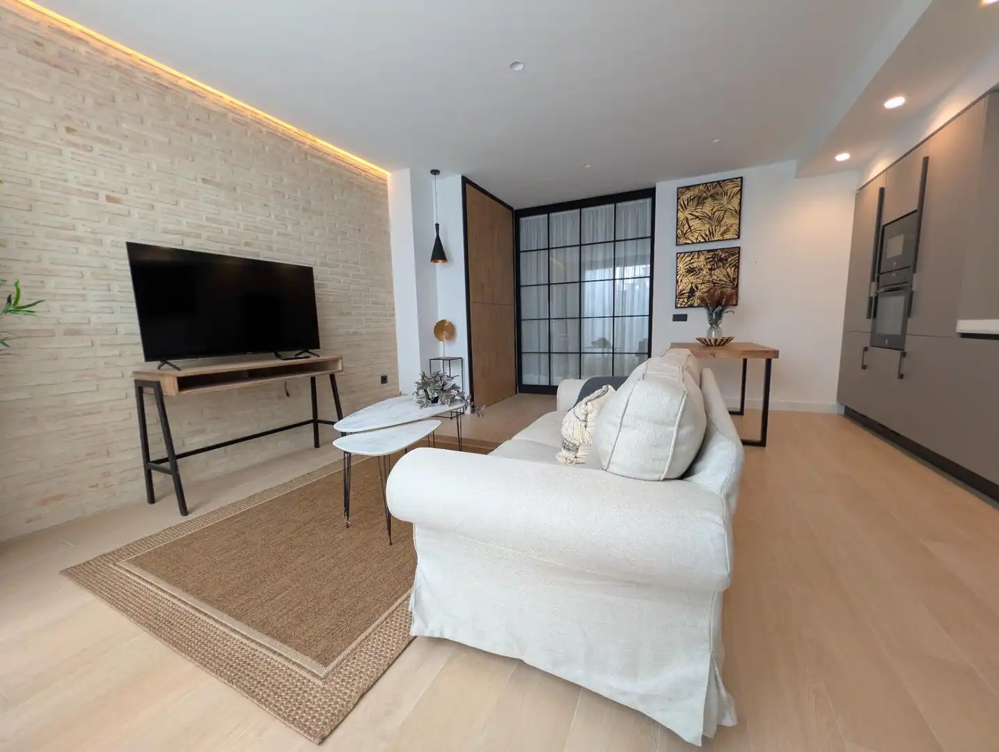 Living room of Flat for rent in Sanlúcar la Mayor  with Air Conditioner, Heating and Furnished