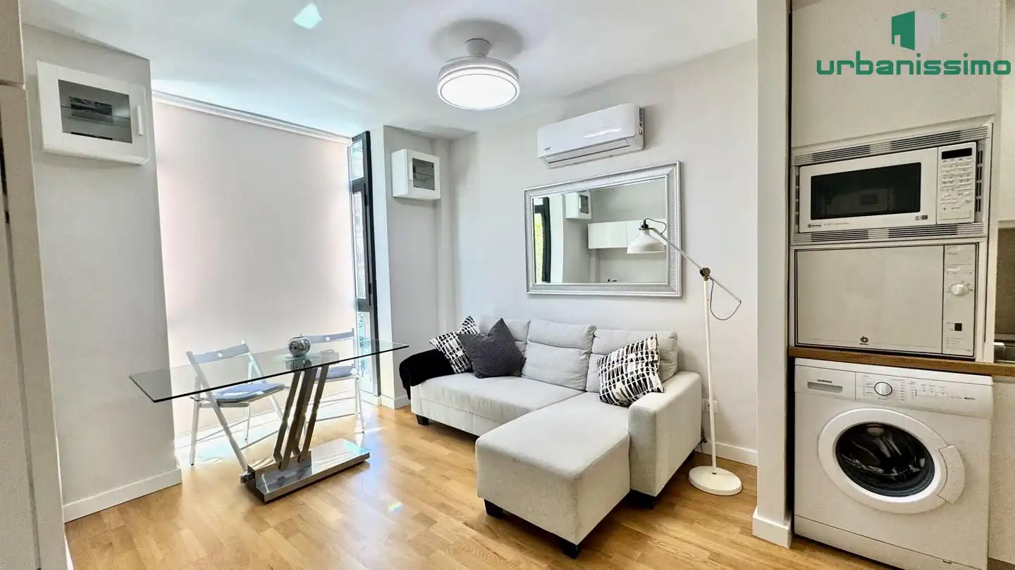 Sala d'estar de Apartament de lloguer en Madrid amb Aire condicionat, Traster i Moblat