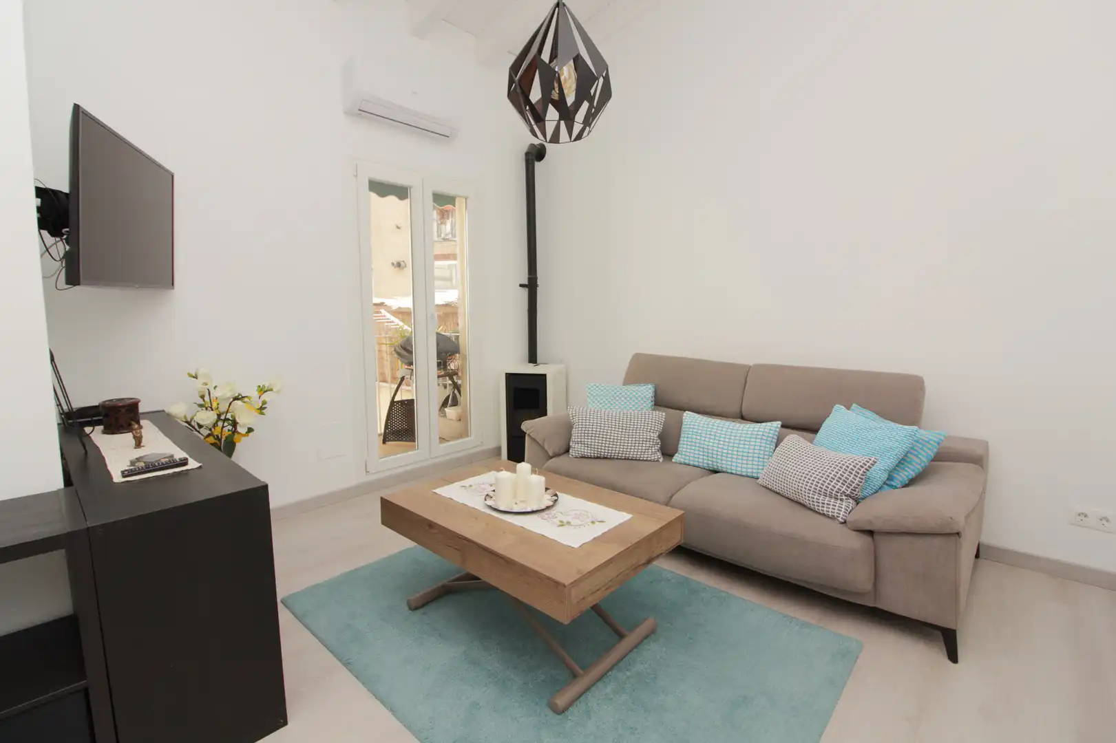 Sala d'estar de Apartament de lloguer en  Palma de Mallorca amb Moblat