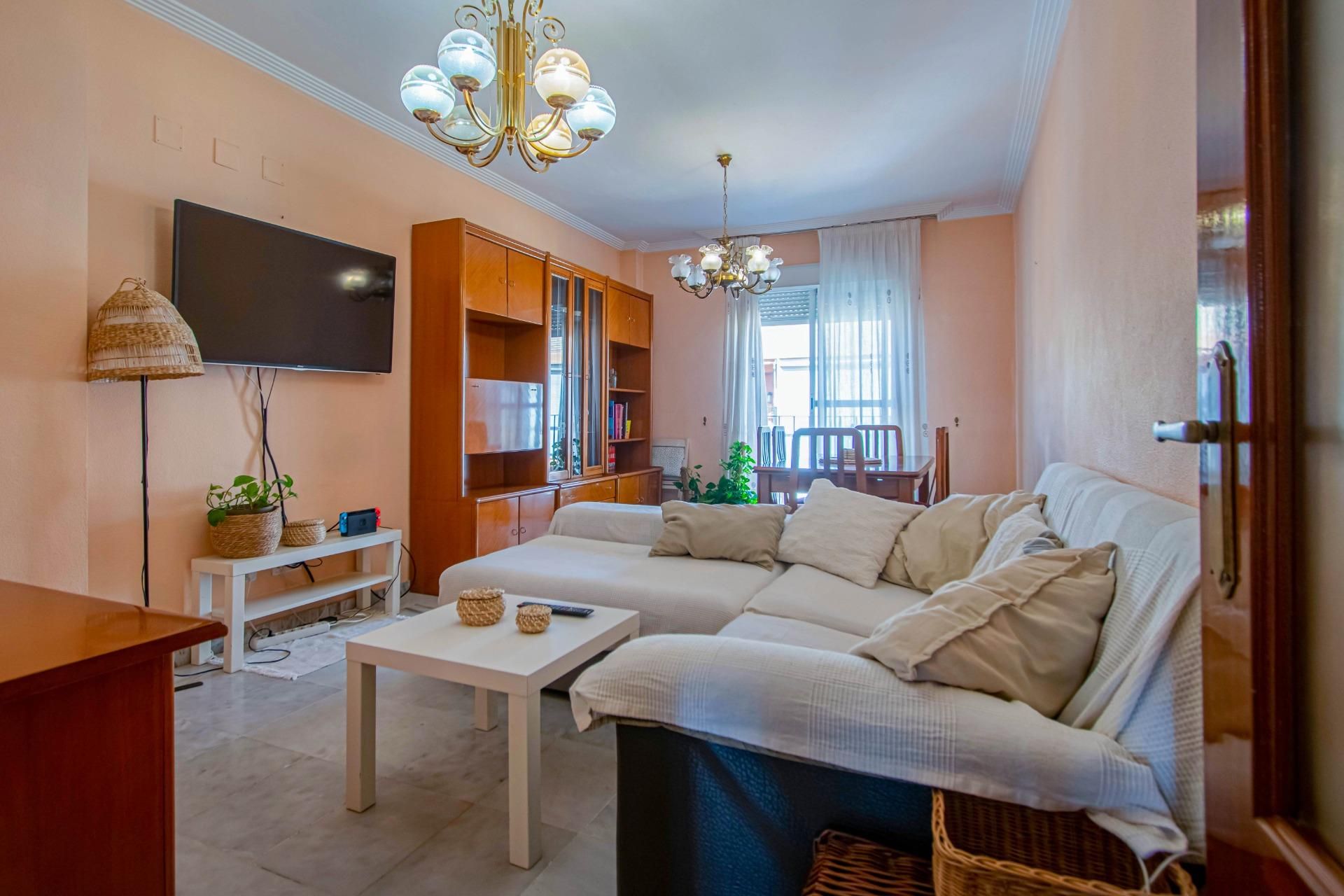 Sala d'estar de Pis en venda en  Sevilla Capital amb Aire condicionat, Calefacció i Terrassa