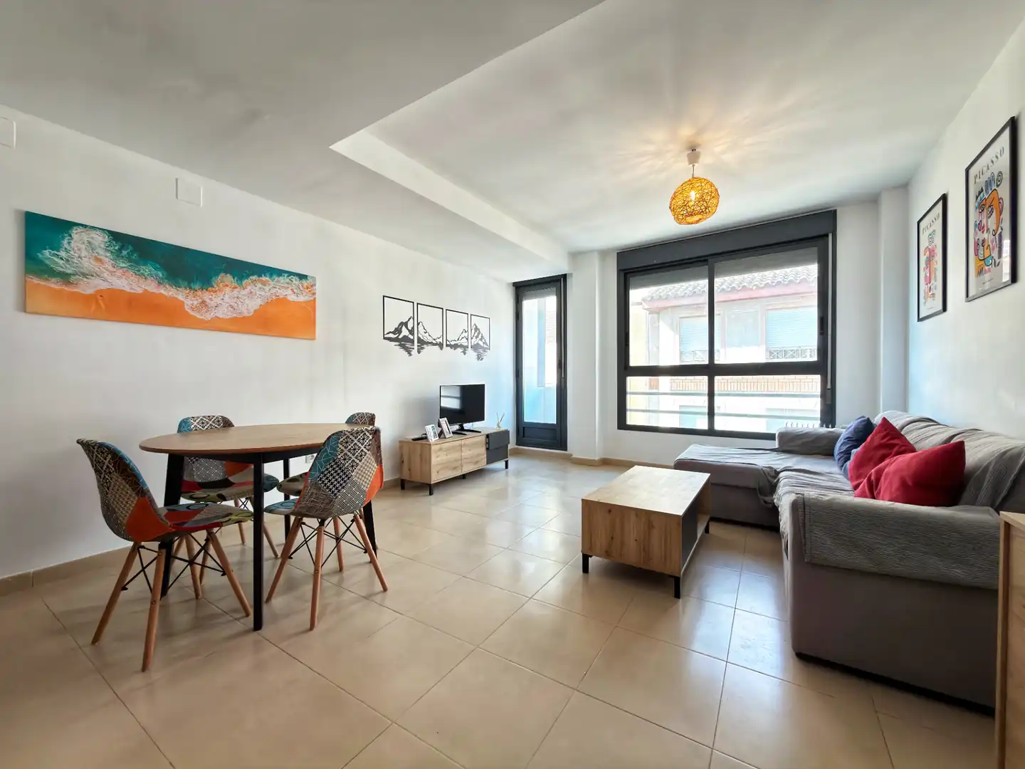 Wohnzimmer von Dachboden zum Verkauf in Castellón de la Plana / Castelló de la Plana mit Terrasse, Möbliert und Ofen