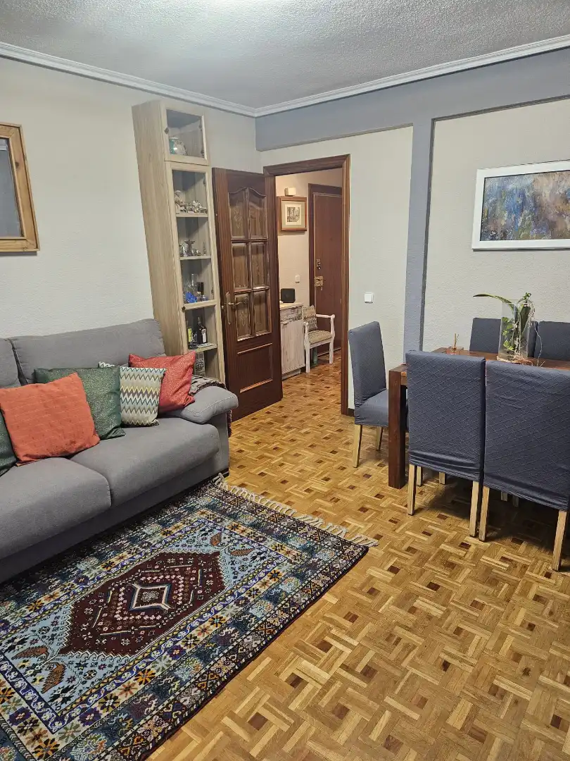 Living room of Flat for sale in Madrid  with Heating, Parquet flooring and Furnished
