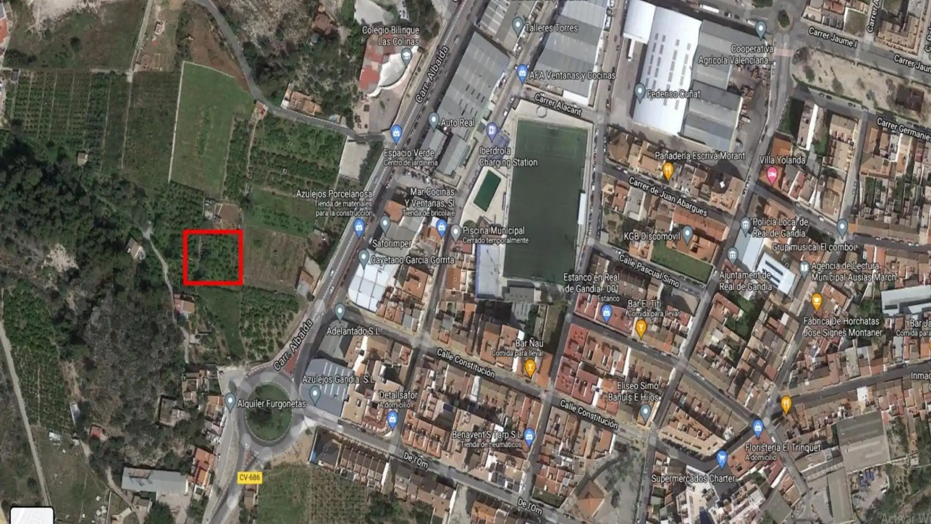 Vista exterior de Terreno en venta en El Real de Gandia