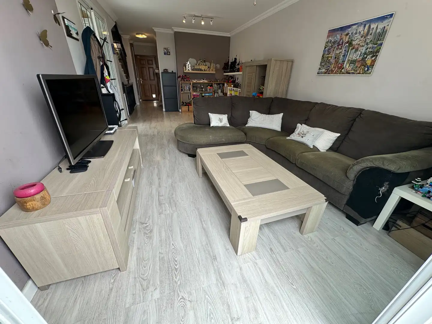Sala d'estar de Casa adosada en venda en Puerto de la Cruz amb Parquet, Terrassa i Piscina