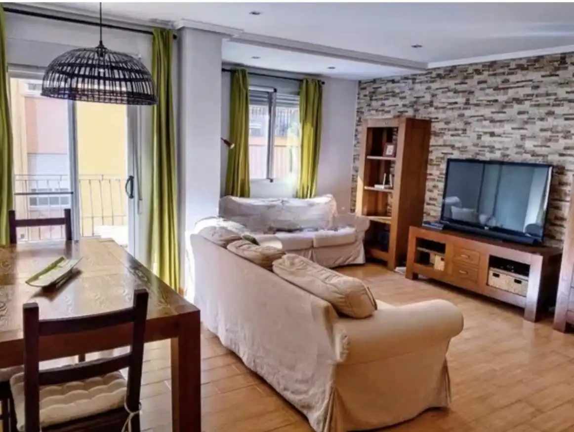 Living room of Flat for sale in Foios  with Air Conditioner, Parquet flooring and Furnished