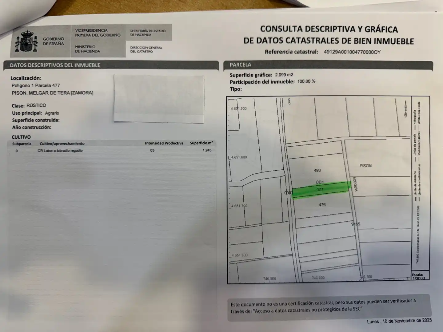 Terreno en venta en Melgar de Tera