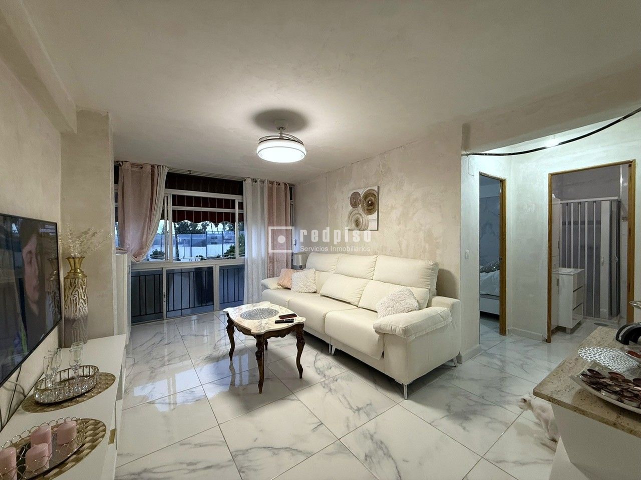 Sala d'estar de Pis en venda en Málaga Capital amb Aire condicionat i Moblat