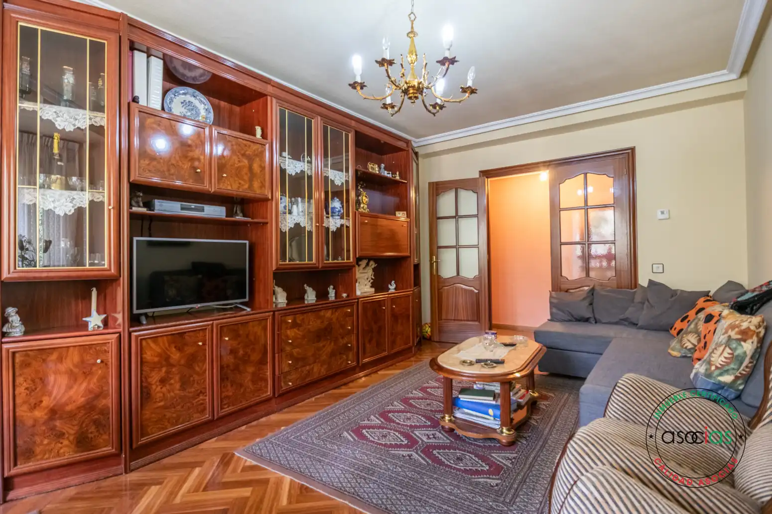 Living room of Flat for sale in Teverga  with Heating, Parquet flooring and Terrace