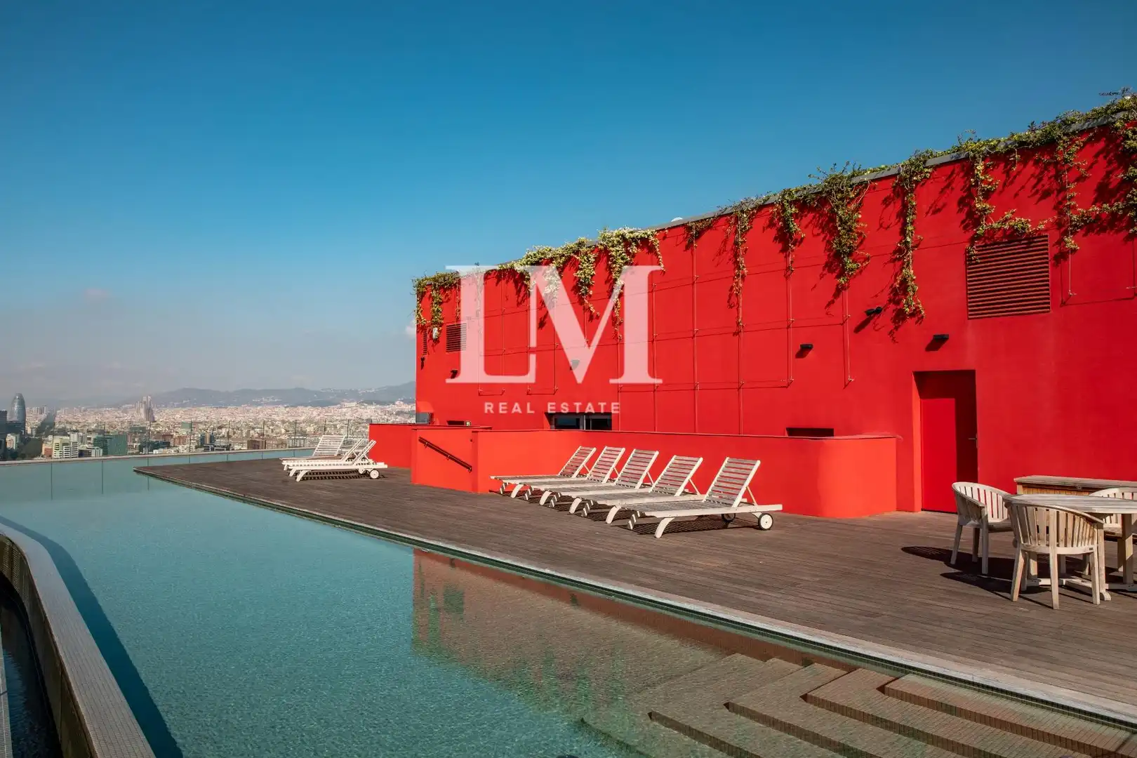 Swimming pool of Apartments for rent in Barcelona  with Air Conditioner, Private garden and Terrace