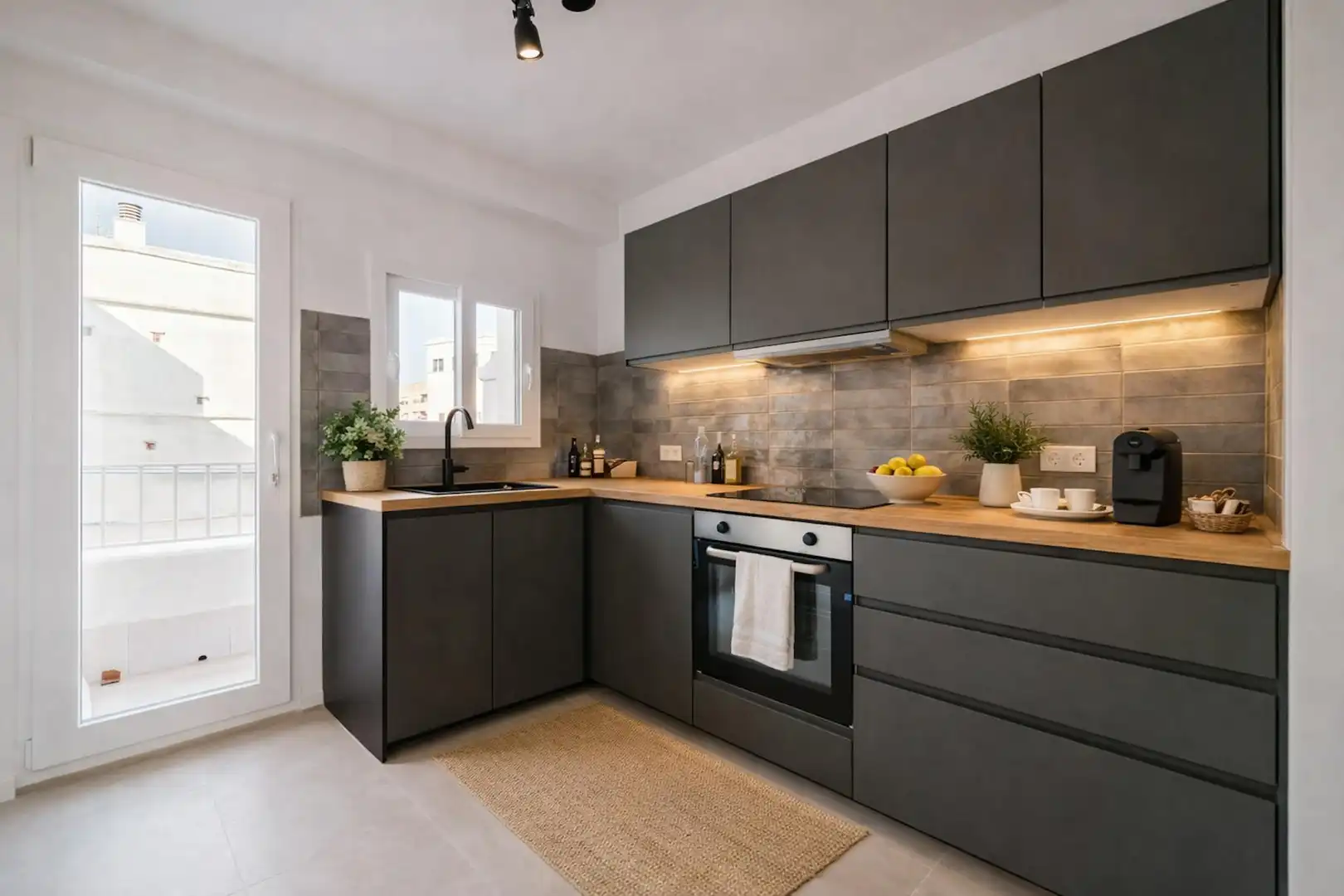 Kitchen of Flat for rent in Valencia  with Air Conditioner, Heating and Furnished