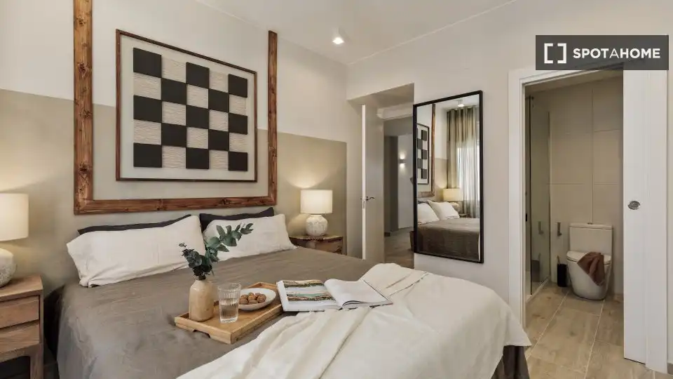 Bedroom of Apartments for share in Barcelona  with Air Conditioner, Terrace and Furnished
