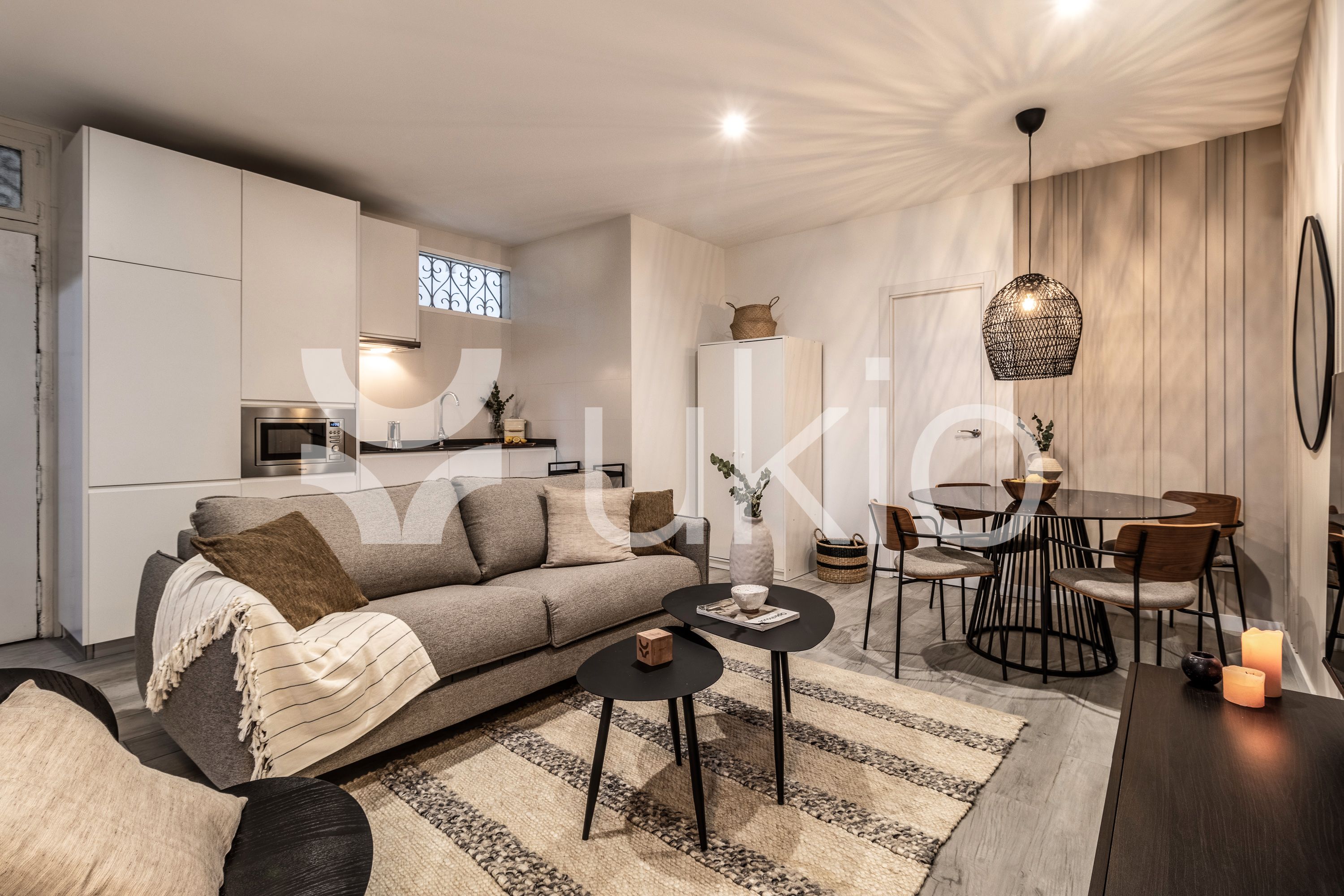 Living room of Flat to rent in  Madrid Capital  with Air Conditioner, Heating and Furnished