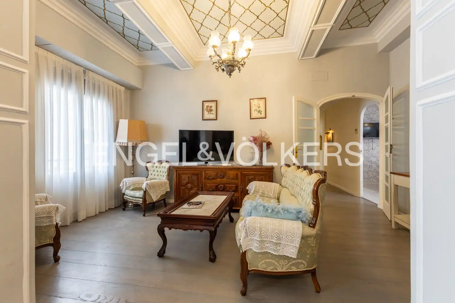 Wohnzimmer von Wohnung zur Miete in Valencia mit Heizung