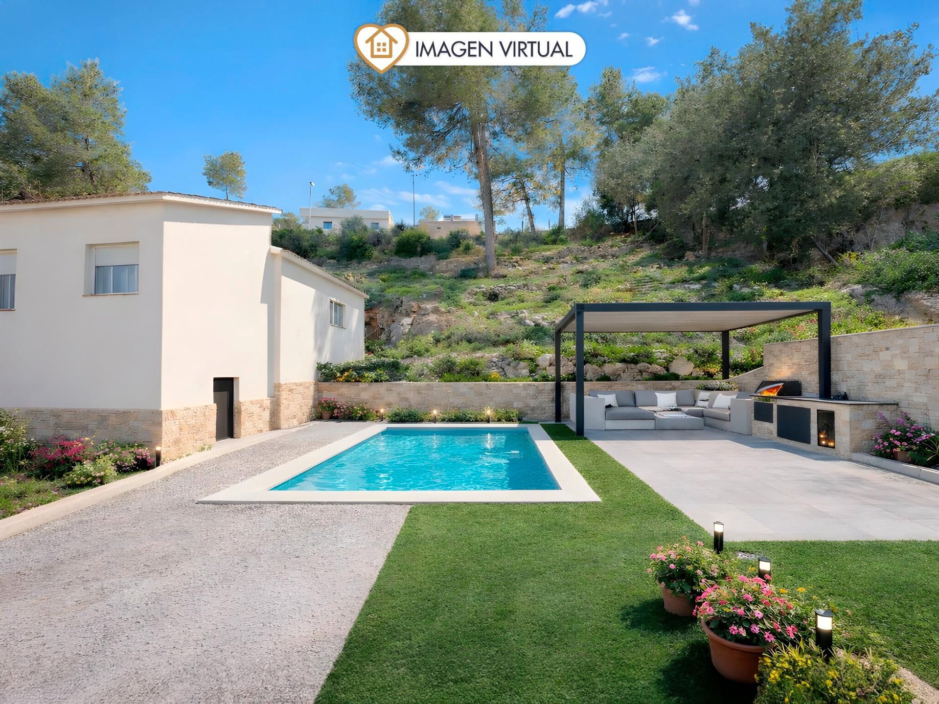 Jardín de Casa o chalet en venta en Vallirana con Jardín privado, Parquet y Terraza