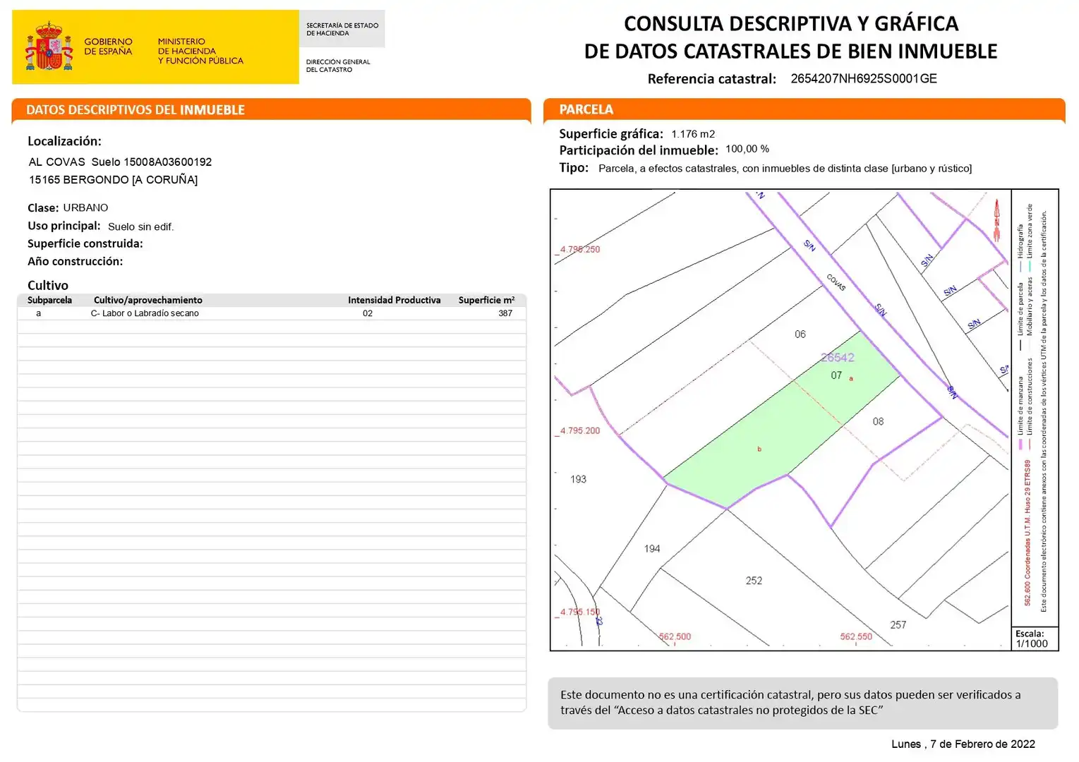 Terreny residencial en venda a Bergondo, imagen 6