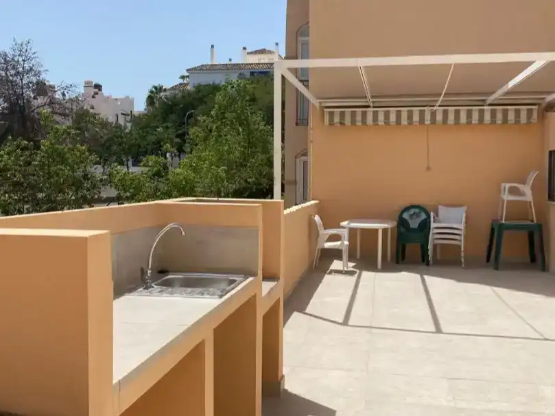 Terrace of Flat for sale in Benalmádena  with Air Conditioner and Swimming Pool