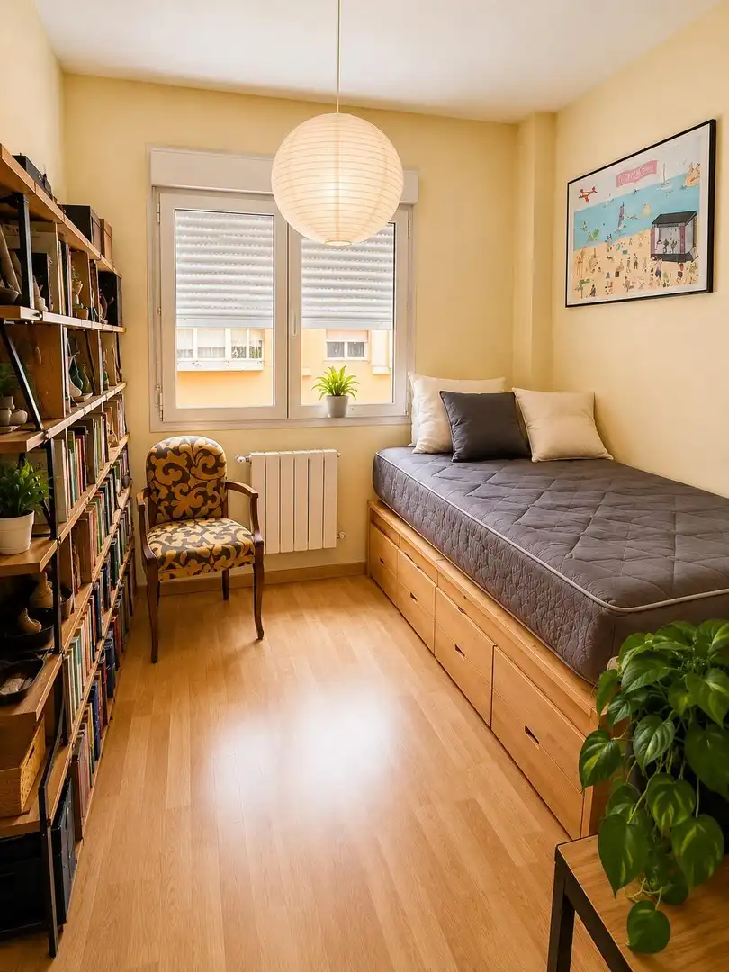 Bedroom of Flat for sale in Madrid  with Air Conditioner, Heating and Private garden