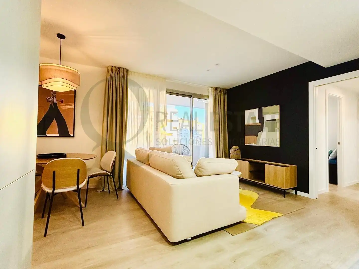 Wohnzimmer von Wohnung zur Miete in Alicante / Alacant mit Klimaanlage, Heizung und Terrasse