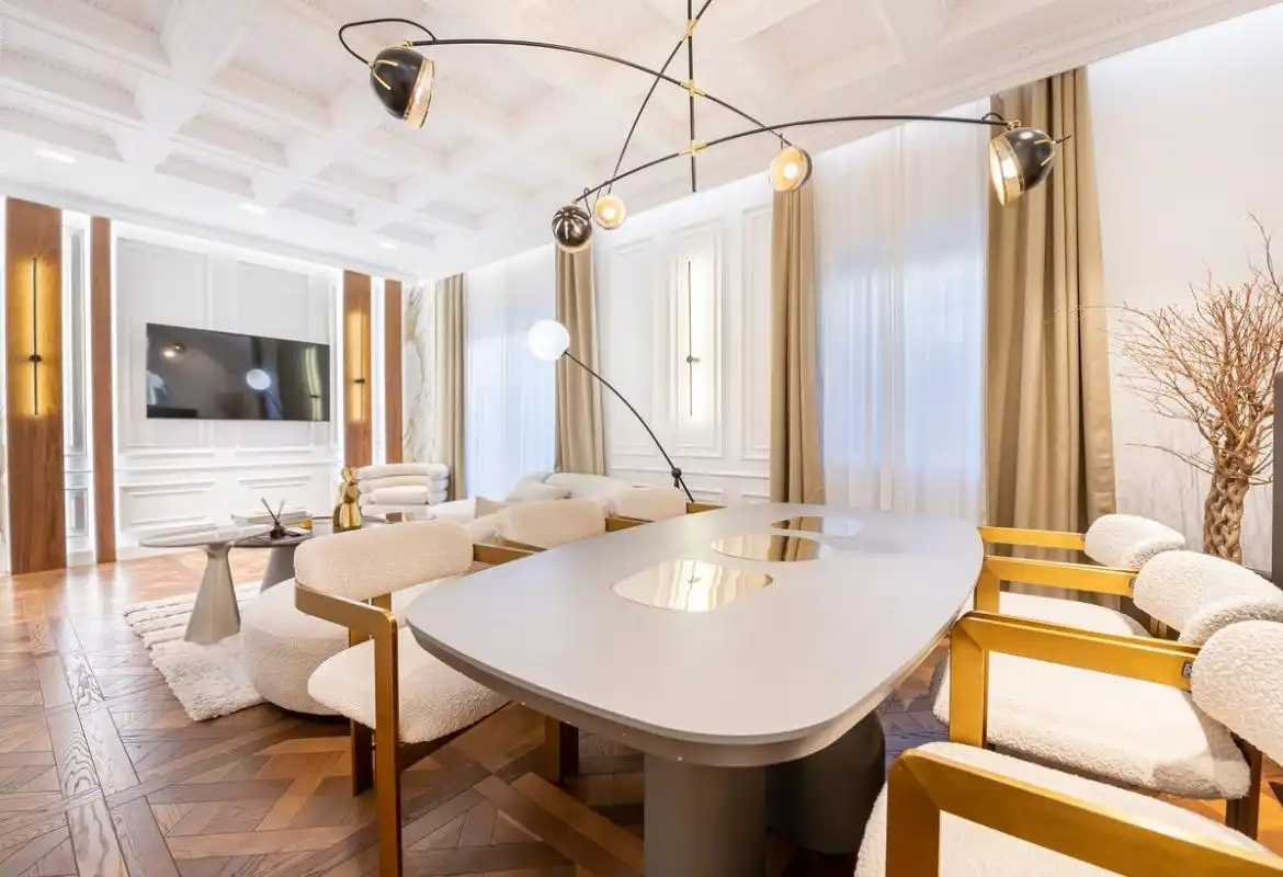 Esszimmer von Erdgeschoss zur Miete in Madrid mit Klimaanlage, Heizung und Terrasse