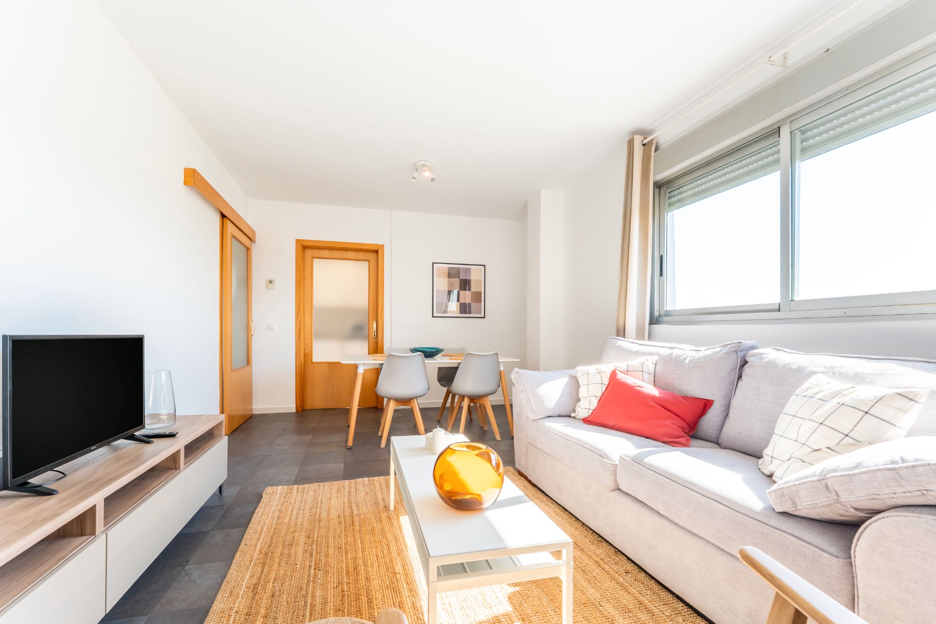 Living room of Apartment to rent in  Madrid Capital  with Air Conditioner, Heating and Terrace