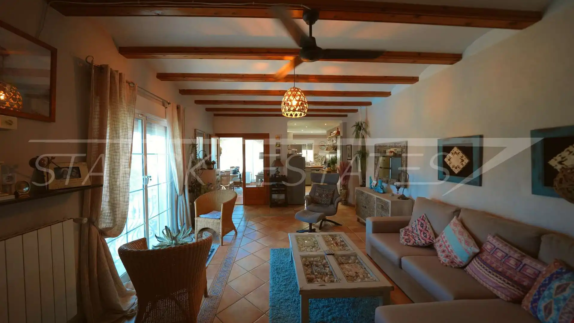 Living room of Houses for sale in El Ràfol d'Almúnia  with Air Conditioner, Private garden and Swimming Pool