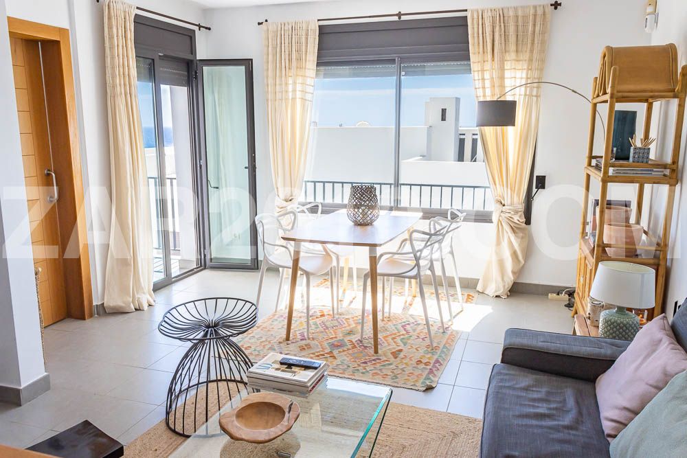 Sala d'estar de Apartament en venda en Mojácar amb Aire condicionat, Terrassa i Traster