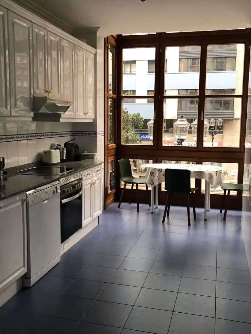 Cocina de Piso de alquiler en Gijón  con Calefacción, Parquet y Terraza