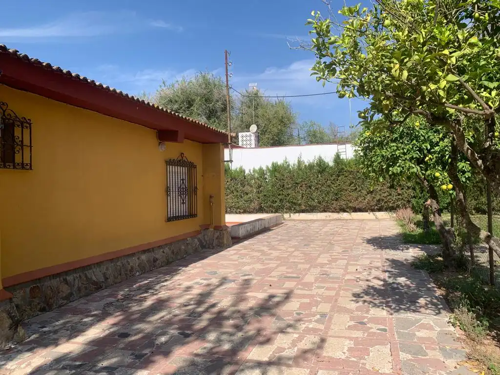 Vista exterior de Casa o xalet de lloguer en Dos Hermanas amb Jardí privat, Piscina i Es permeten mascotes