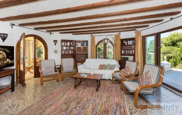 Sala d'estar de Casa o xalet de lloguer en Jávea / Xàbia amb Calefacció, Piscina i Moblat
