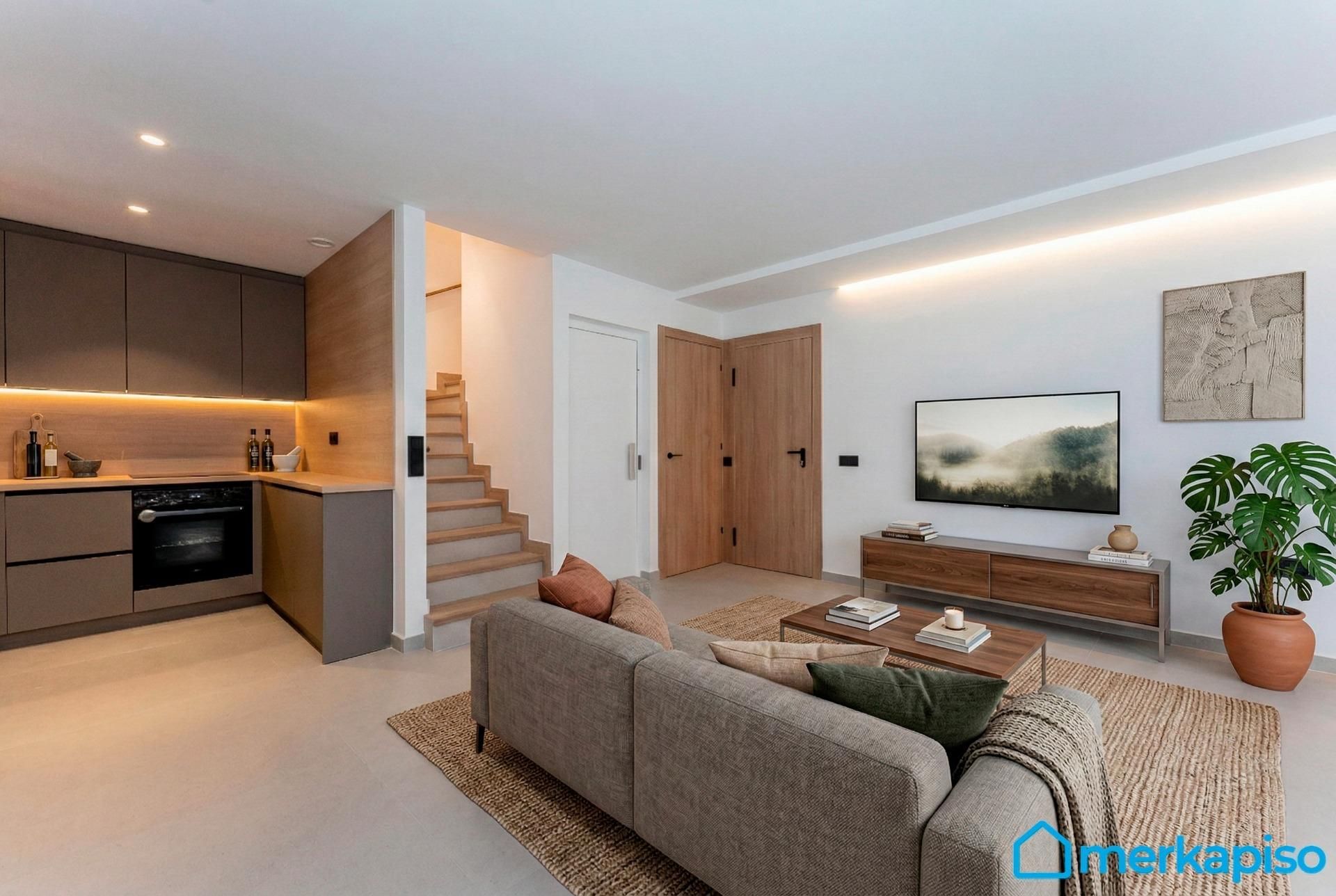 Wohnzimmer von Einfamilien-Reihenhaus zum Verkauf in Viladecans mit Klimaanlage, Parkett und Terrasse