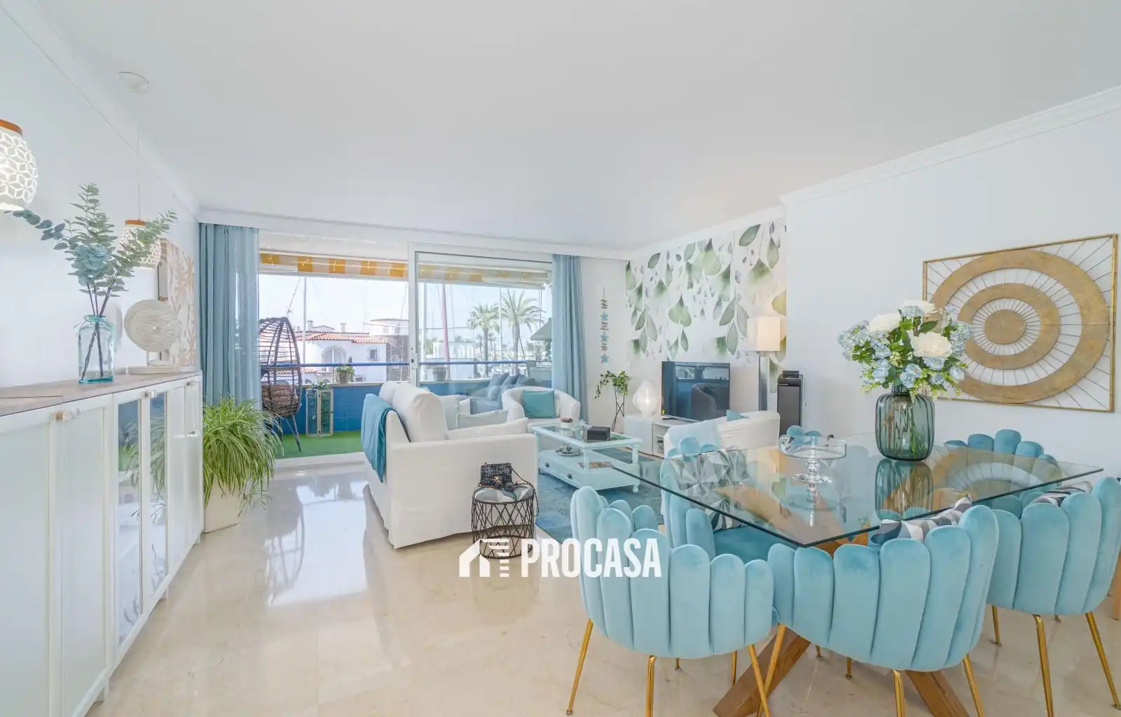 Esszimmer von Wohnung zum Verkauf in Empuriabrava mit Klimaanlage, Heizung und Terrasse