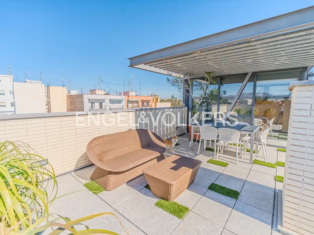 Terrasse von Dachboden zum Verkauf in Elche / Elx mit Klimaanlage, Heizung und Terrasse
