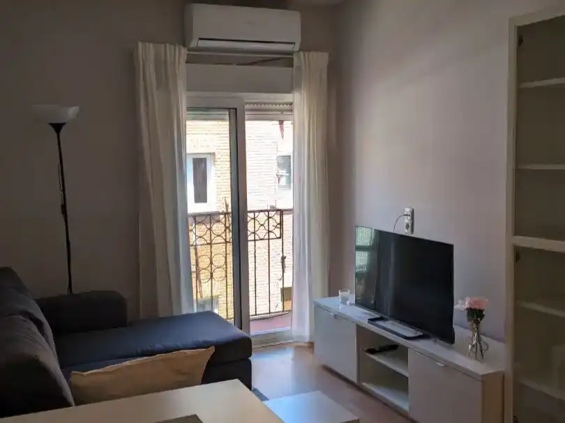 Wohnzimmer von Wohnung zur Miete in  Madrid Capital mit Klimaanlage und Balkon