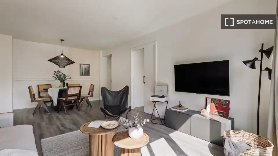 Sala d'estar de Apartament per a compartir en Barcelona amb Aire condicionat, Terrassa i Moblat