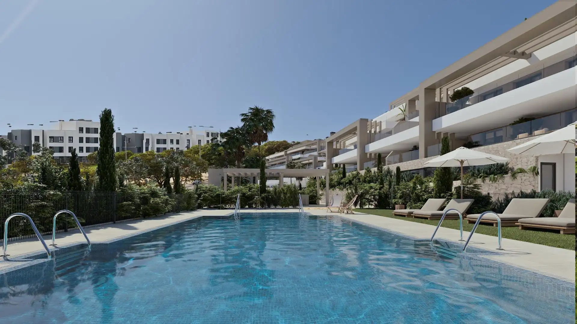 Piscina de Apartamento en venta en Estepona con Aire acondicionado, Jardín privado y Terraza