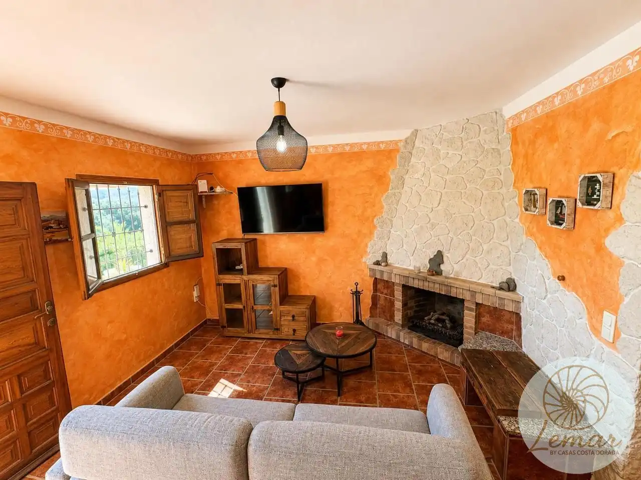 Sala de estar de Finca rústica en venta en El Perelló con Jardín privado, Terraza y Piscina