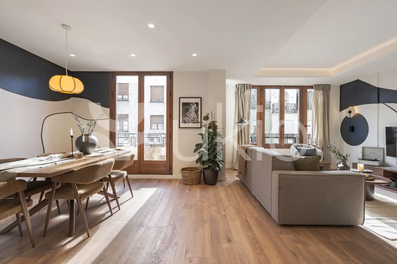 Sala de estar de Apartamento de alquiler en Madrid con Aire acondicionado, Calefacción y Amueblado