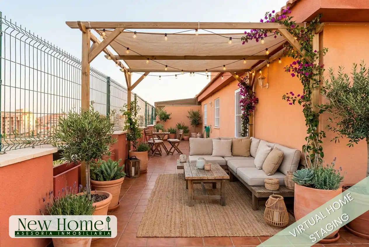 Terrasse von Dachboden zum Verkauf in Roquetas de Mar mit Klimaanlage, Terrasse und Gemeinschaftspool