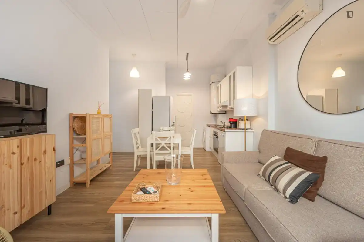 Sala d'estar de Apartament de lloguer en Málaga amb Aire condicionat, Moblat i Forn