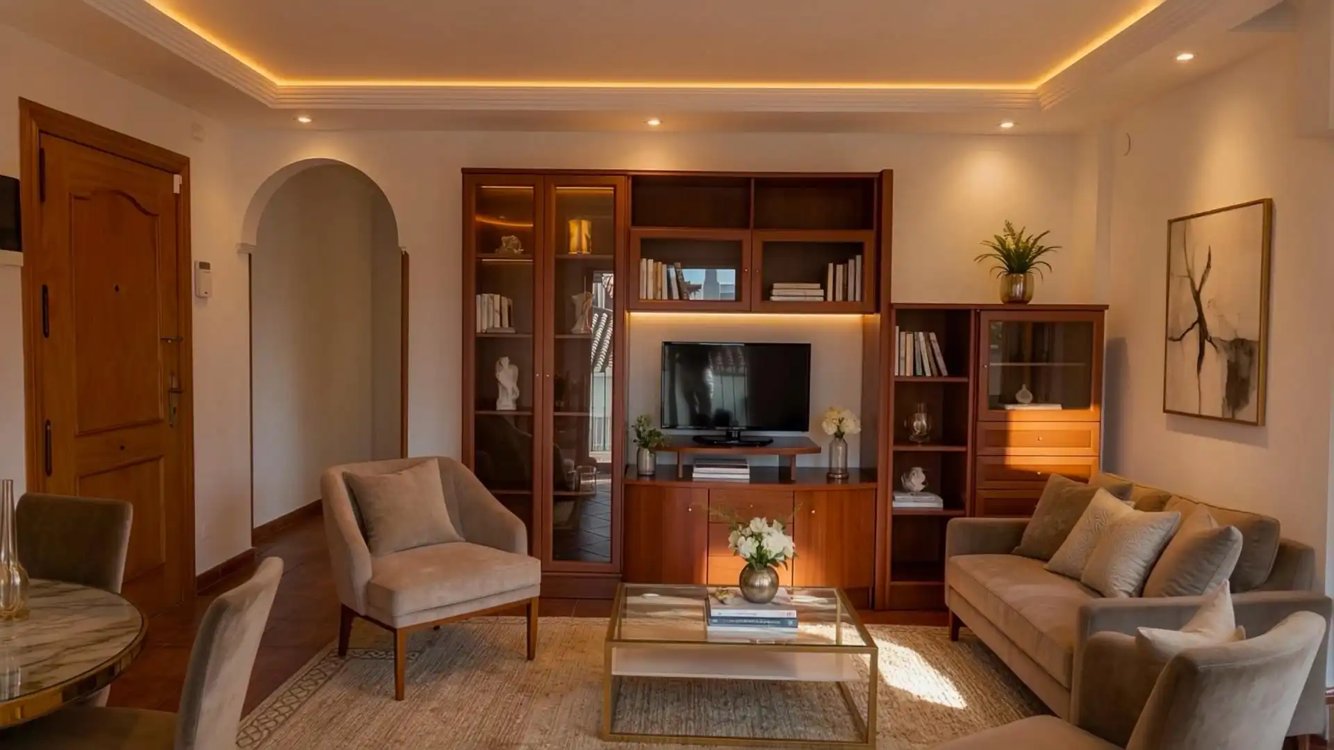 Living room of Apartments for sale in Mijas  with Air Conditioner, Private garden and Terrace