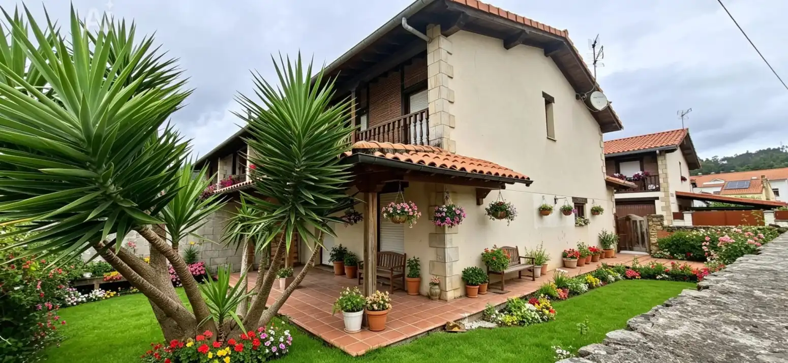 Vista exterior de Casa adosada en venda en Cabezón de la Sal amb Calefacció, Jardí privat i Parquet