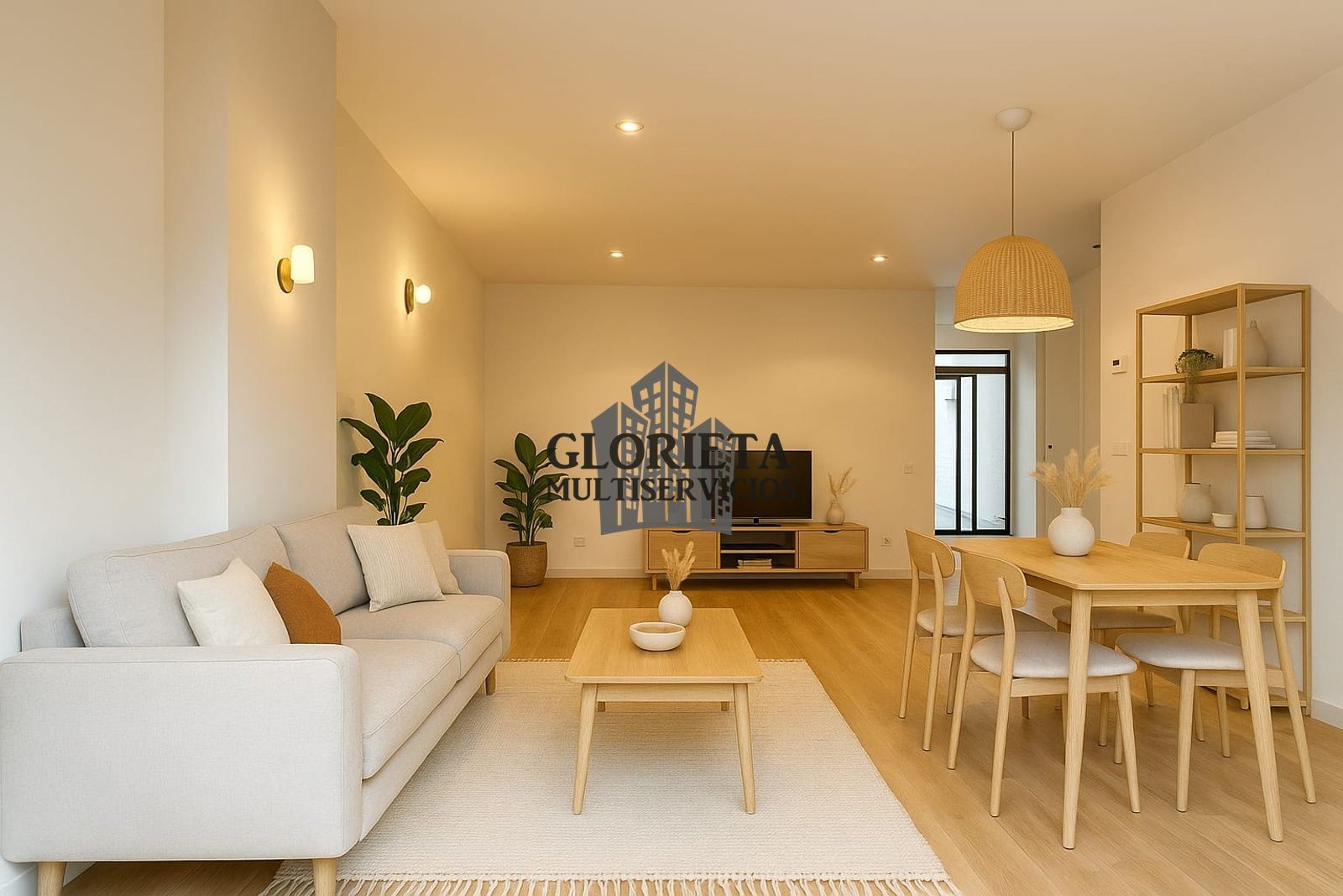 Sala d'estar de Casa adosada en venda en Vigo  amb Calefacció, Parquet i Terrassa