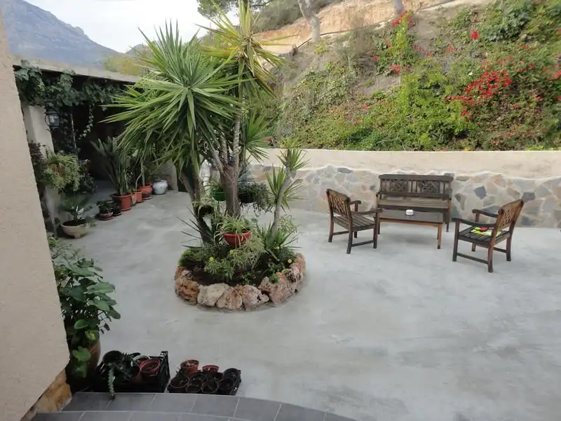 Terraza de Finca rústica en venta en La Nucia con Aire acondicionado, Jardín privado y Terraza